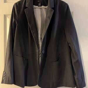 Lane Bryant Black Blazer with Striped Lining